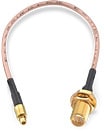 WR-CXASY RPSMA Bulkhead Jack to MMCX Straight Plug / RG-178/U Flexible Cable / 152.4 mm length
